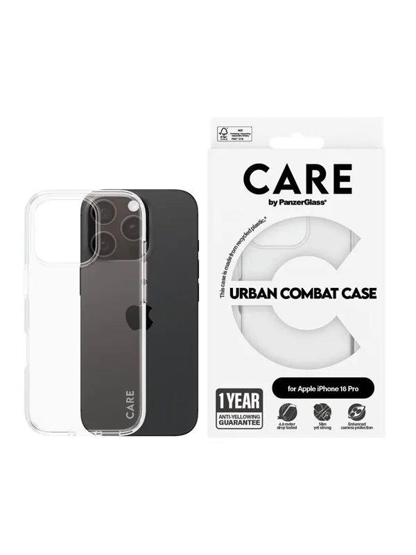 CARE by PanzerGlass Case Flagship Transparent iPhone 16 Pro