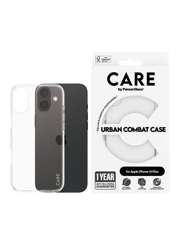 CARE by PanzerGlass Case Flagship Transparent iPhone 16 Plus