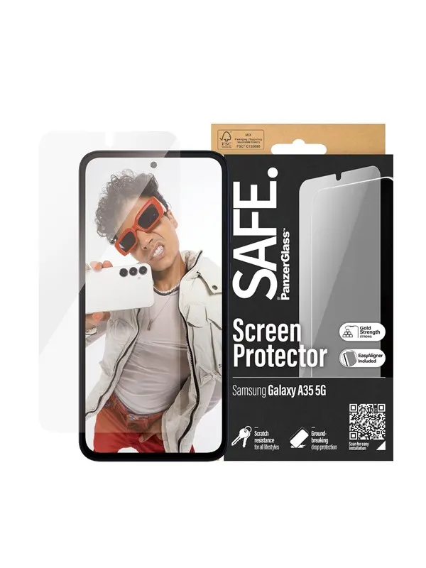 SAFE by PanzerGlass Screen Protector Samsung Galaxy A35 5G | Ultra-Wide Fit w. EasyAligner