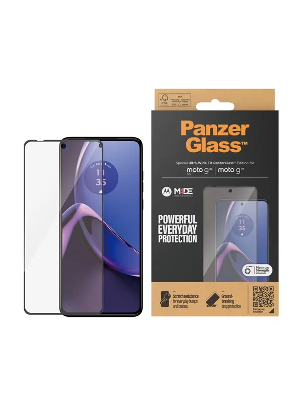 PanzerGlass Screen Protector Motorola moto g84 | g72 | Ultra-Wide Fit