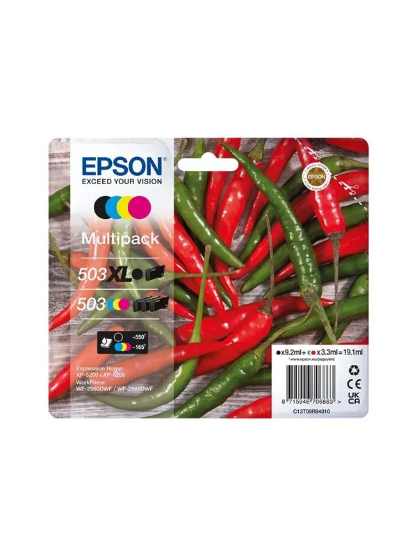 Epson 503 XL Multipack - 4-pack - XL - black yellow cyan magenta - original - ink cartridge
