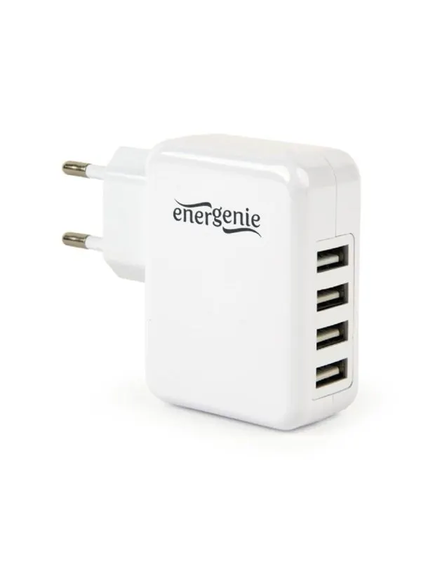 Gembird Universal USB charger 4 ports - 3.1 A - White