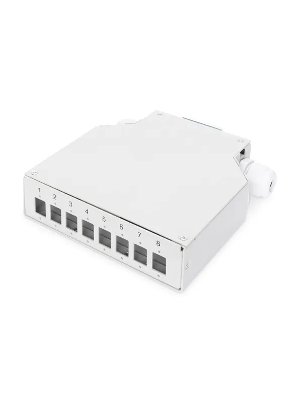 DIGITUS DN-96891 Din Rail Splice Box for 8 LC/DX couplers Color grey