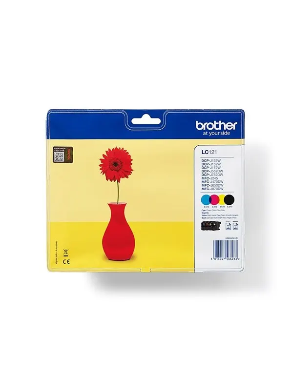 Brother LC121 / LC 121 Value 4-Pack Black Cyan Magenta Yellow