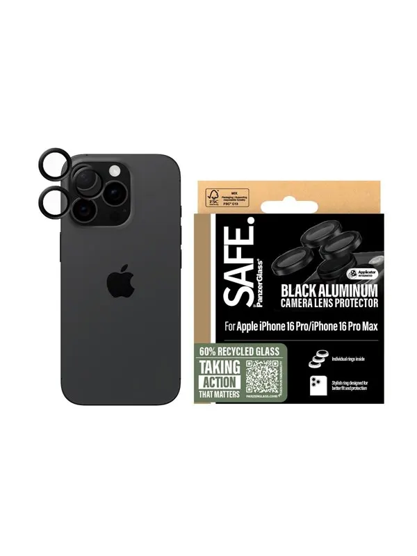 SAFE by PanzerGlass Camera Lens Protector Black iPhone iPhone 16 Pro | 16 Pro Max