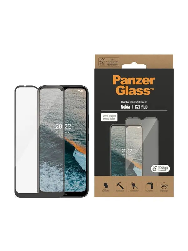 PanzerGlass Screen Protector Nokia C21+ | Ultra-Wide Fit