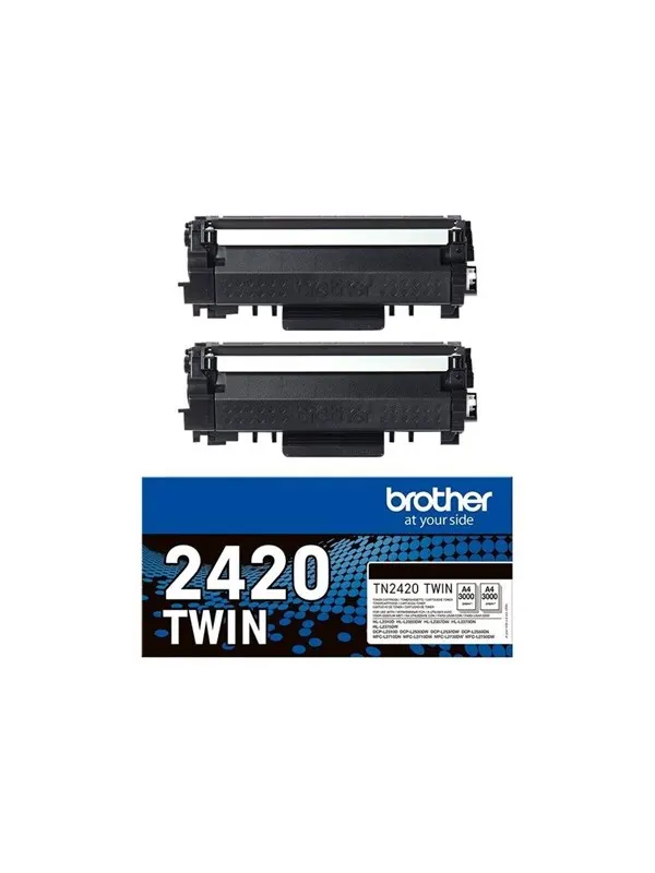Brother TN2420TWIN / TN2420 2-Pack High Capacity Black Toner