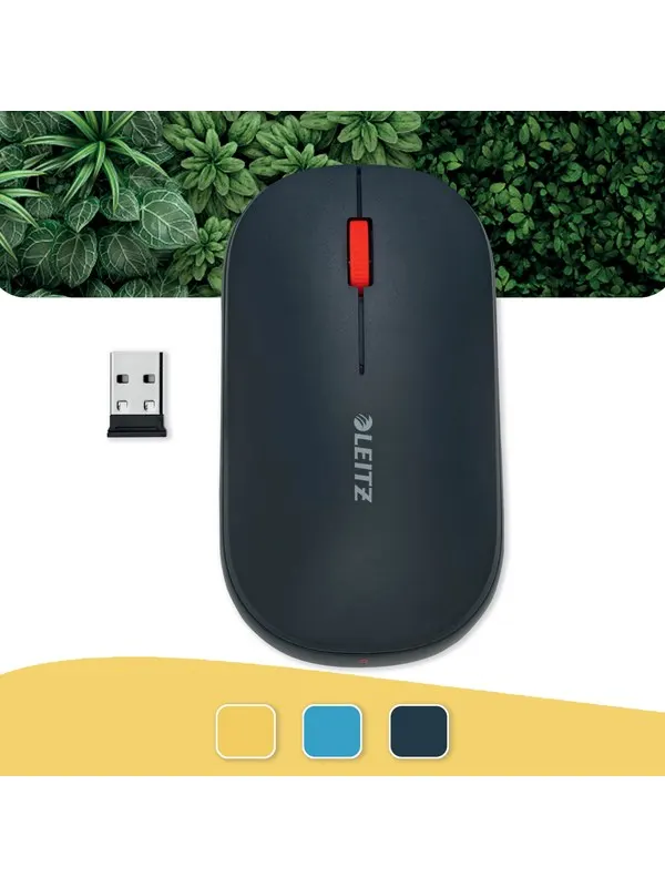 Leitz Cosy Trådlös Mus Grå - Mouse - 3 knappar - Svart