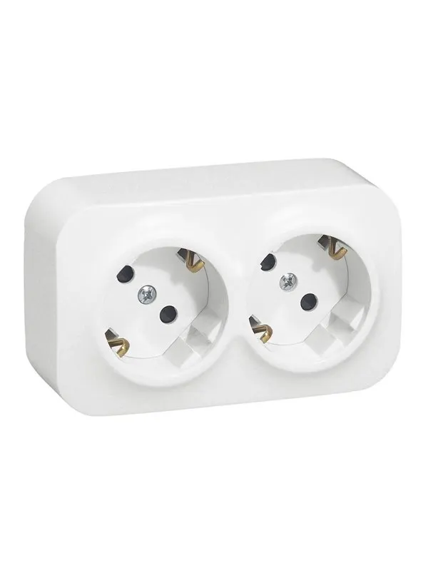 Legrand German std socket 2x2p+e forix - with shutters - ip 2x - 16