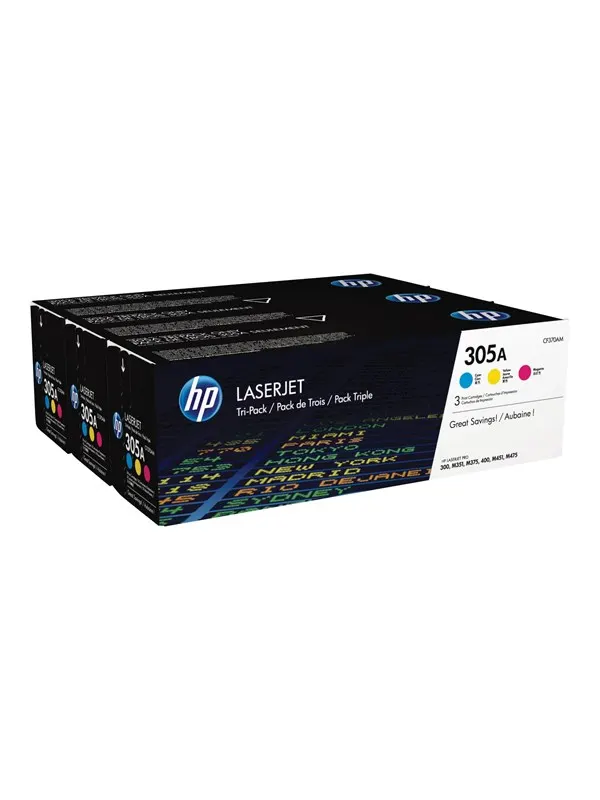 HP 305A / CF370AM 3-Pack - Tonerkassett Blå