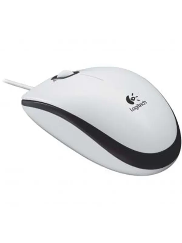 Logitech B100 Optical USB Mouse - mus - Mouse - Optic - 3 knappar - Vit