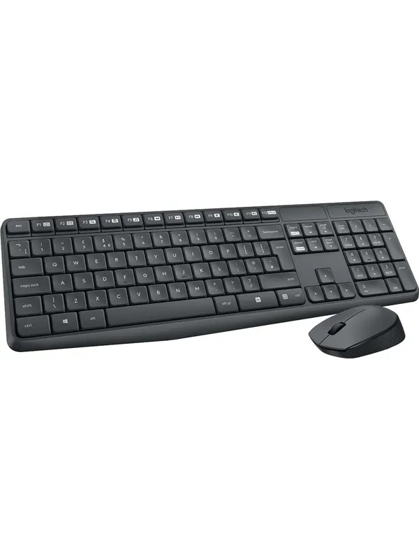 Logitech MK235 - sats med tangentbord och mus - P - Tastatur &amp; Mus set - Engelska (US) - Grå