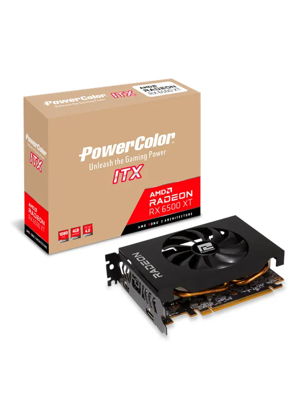 PowerColor Radeon RX 6500 XT ITX - 4GB GDDR6 RAM - Grafikkort