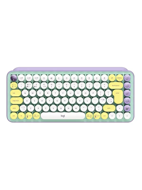 Logitech POP Keys Wireless Mechanical Keyboard With Emoji Keys - Daydream Mint - Tangentbord - Nordisk - Grön