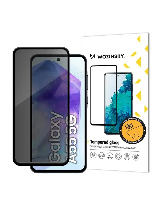 Wozinsky Privacy Glass Tempered Glass Privacy Screen Protector With Anti-Spy Filter For Samsung Galaxy A55