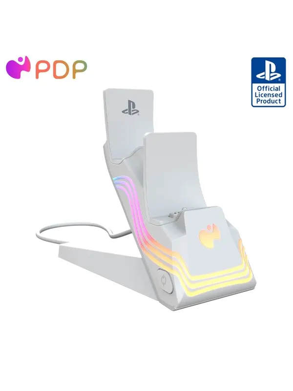 PDP Afterglow Wave - Dual Charger White - Wired - Sony PlayStation 5