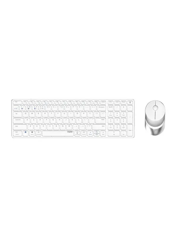 RAPOO 9750M - Tastatur & Mus set - Nordisk - Vit