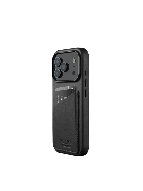 Mujjo Wallet Leather Case for iPhone 17 Pro - Blac