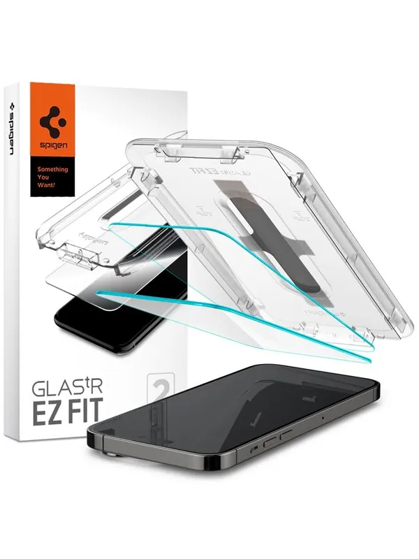 Spigen Glass tR EZ Fit 2 Pack - Transparency Sensor Protection - iPhone 14 Pro Max