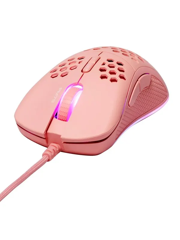 Deltaco GAMING PM75 Ultralight Wired - Gamingmus - 7 knappar - Pink