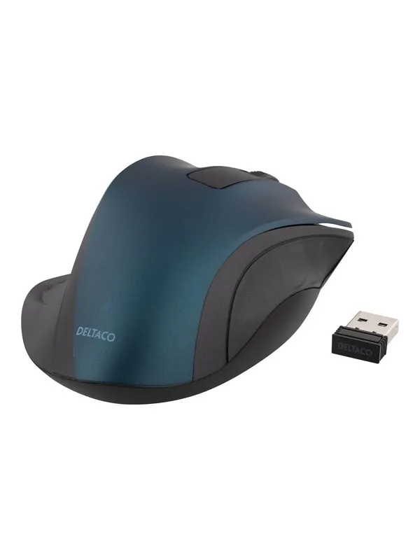 Deltaco MS-708 wireless optical mouse 1200 DPI blue - Mouse - Optic - 3 knappar - Blå