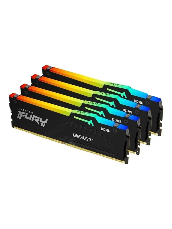 Kingston FURY Beast RGB DDR5-5600 - 128GB - CL40 - Quad Channel (4 pcs) - Intel XMP - Svart med RGB