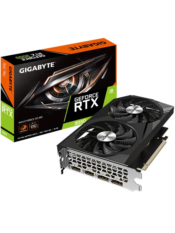 GIGABYTE GeForce RTX 3050 WindForce V2 OC - 8GB GDDR6 RAM - Grafikkort