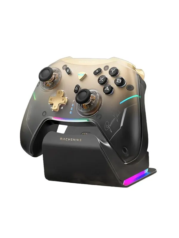 Machenike G5Pro Premium Edition Wireless Game Controller with Charging Station - Black &amp; Gold - Wireless Controller