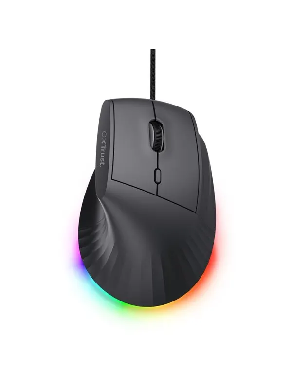 Trust MAU Gaming GXT145 REXXA Gaming mouse - Ergonomisk mus - Optic - 10 knappar - Svart med RGB ljus