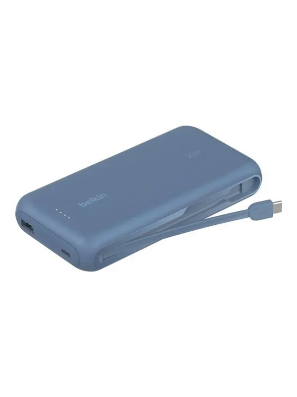 Belkin BoostCharge power bank - with integrated cable - 2 x USB-C USB - 30 Watt - 20000 mAh