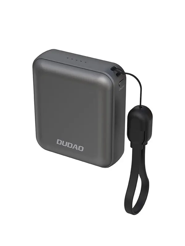 Dudao K22+ Ultra-Compact Power Bank 10000mAh 22.5W USB-C with Pendant/Cable - Grey - 10000 mAh
