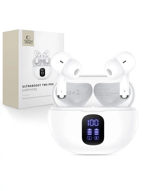 Tech-Protect UltraBoost TWS Pro G2 Headphones - White