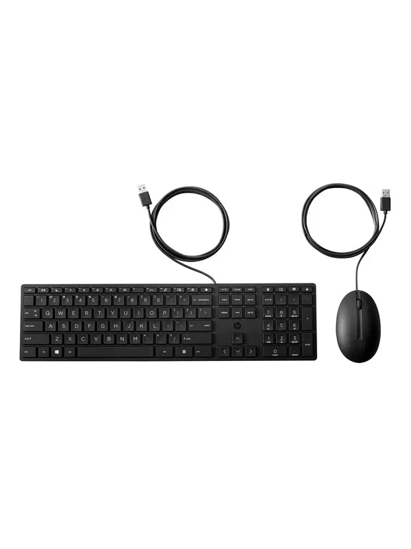 HP Wired Desktop 320MK Mouse and Keyboard (9SR36UT) - Tastatur & Mus set - Dansk - Svart