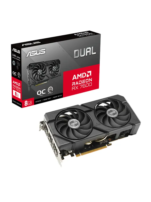 ASUS Radeon RX 7600 DUAL EVO OC - 8GB GDDR6 RAM - Grafikkort