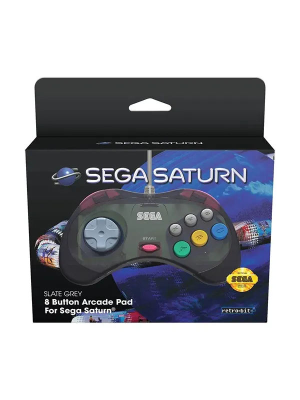 Retro-Bit SEGA Saturn Pad - Grey - Wired Controller - Sega Saturn