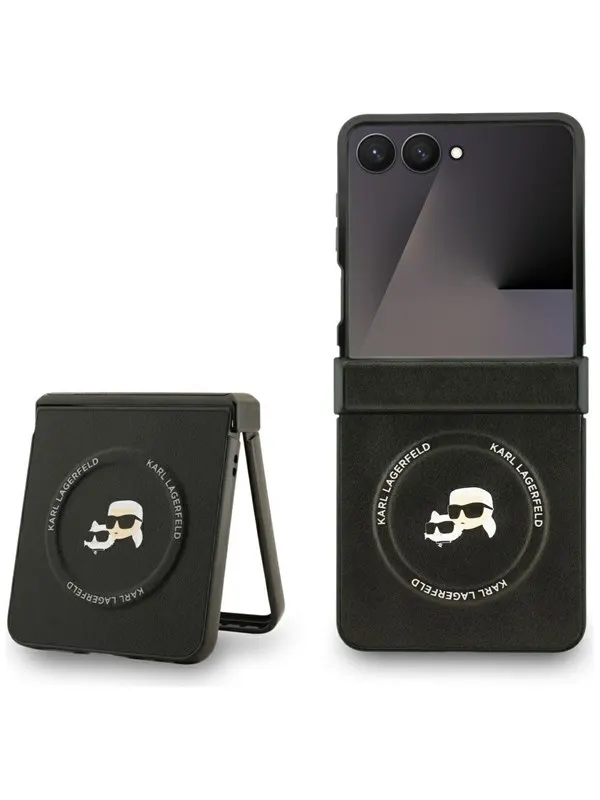Karl Lagerfeld Karl&Choupette Pins MagSafe Case for Samsung Galaxy Z Flip 7 - Black