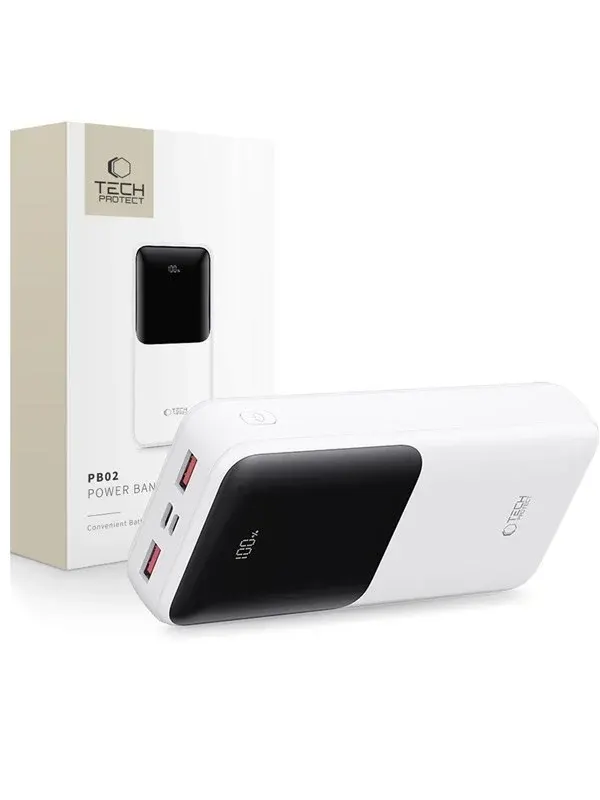 Tech-Protect PB02 20000mAh 22.5W - White - 20000 mAh