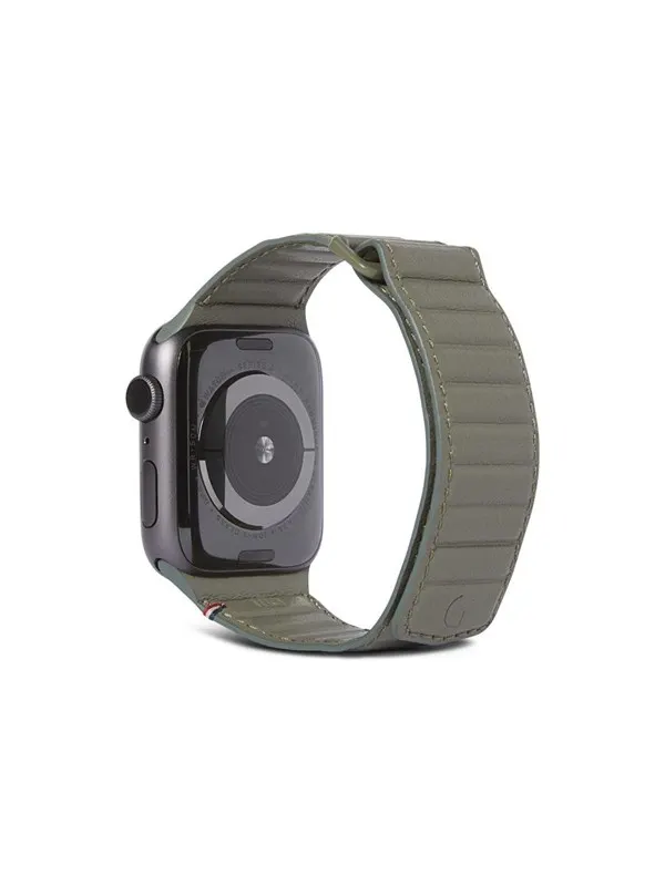 Decoded - Leather Magnetic Traction Strap 44/42mm Olive
