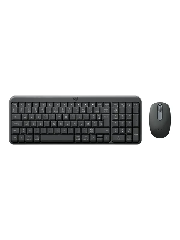 Logitech MK250 - keyboard and mouse set - AZERTY - French - graphite Input Device - Tastatur & Mus set - Fransk - Svart