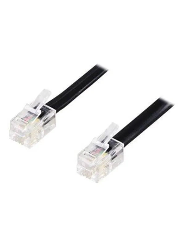 Deltaco IMP DEL-160M - phone cable - 10 m - black - Svart - 10m