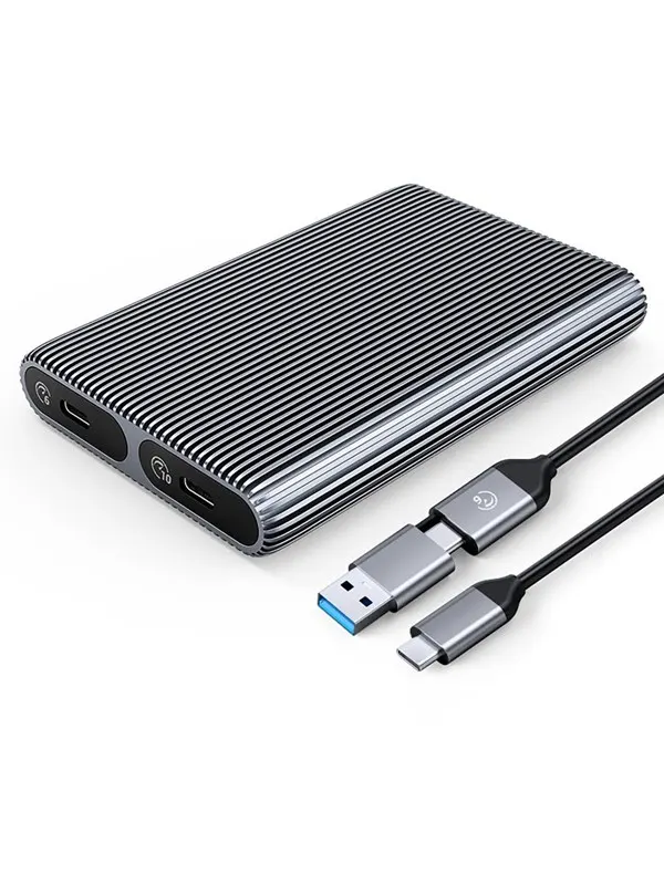 ORICO AM2C3-2N Dual Disk Caddy for Two Drives: M.2 SATA and NVME USB-C 3.2 10Gb/s - Gray - Extern Hårddisk