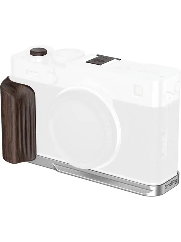SmallRig 6236 L-Shaped Mount Plate with Wooden Handle for FUJIFILM X-E5 (Ebony Silver)