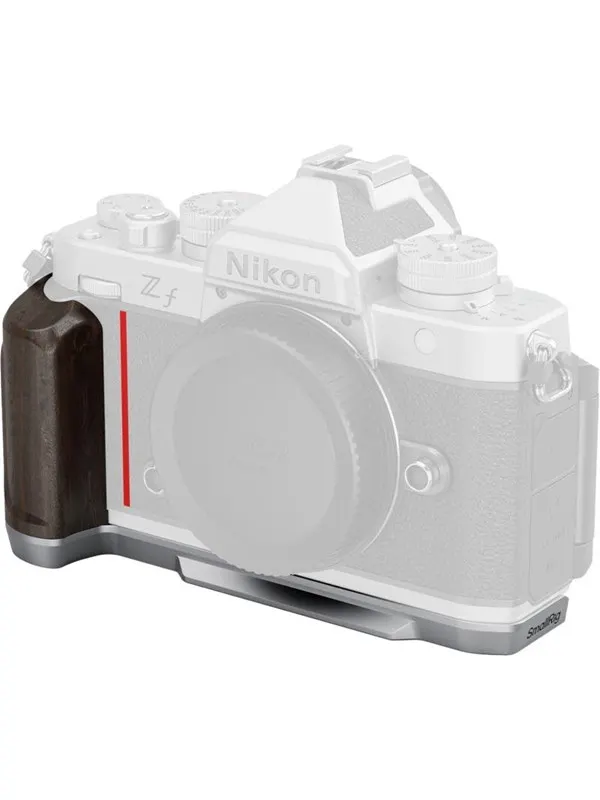 SmallRig 5707 L-Shaped Mount Plate with Wooden Handle for Nikon Z f Silver