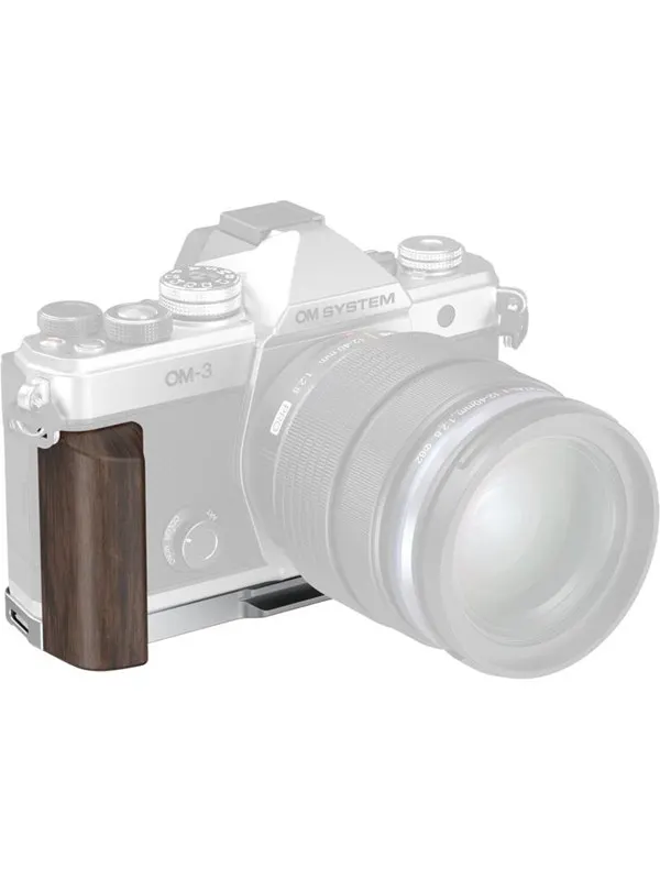 SmallRig 5563 L-Shaped Mount Plate with Wooden Handle for OM SYSTEM OM-3