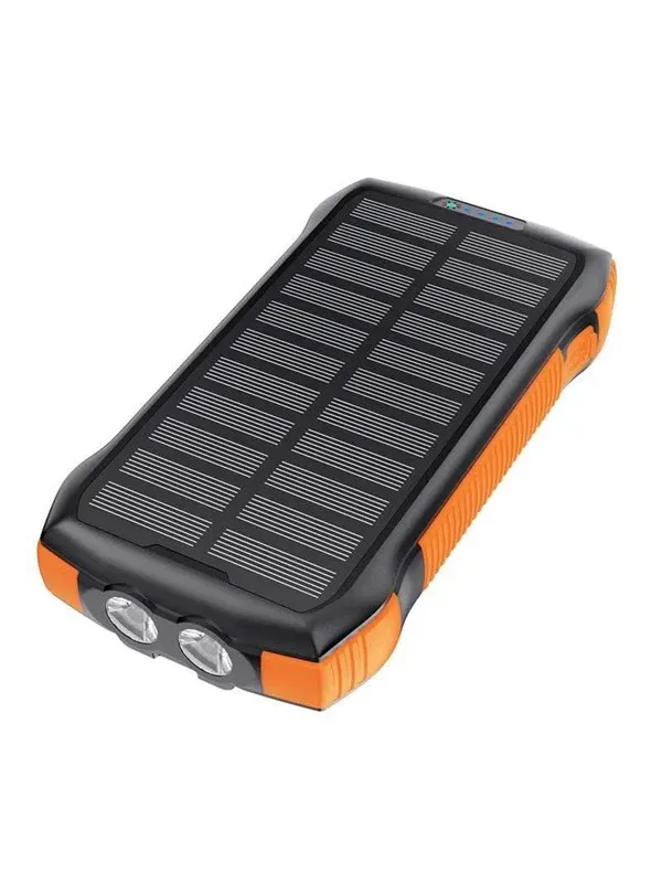 Choetech B567 Solar power bank with inductive charging 3x USB 20000mAh 20W / QC 18W / Qi 10W (black-orange) - 20000 mAh