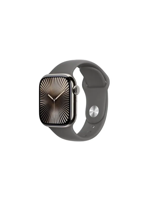Apple Watch Series 10 GPS + Cellular 42mm - Titanium Case with Stone Grey Sport Band - S/M