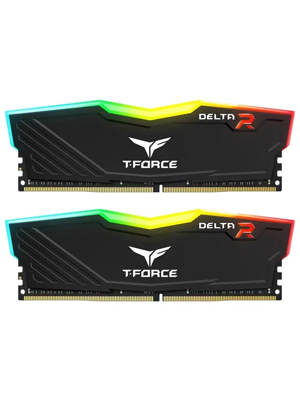 Team Group T-Force DELTAα RGB DDR4-3600 - 16GB - CL18 - Dual Channel (2 pcs) - Intel XMP - Svart med RGB