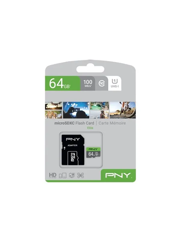 PNY Elite MicroSD/SD - 100MB/s - 64GB