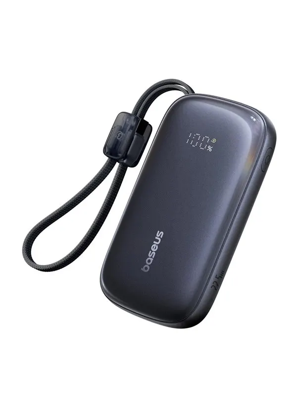 Baseus EnerFill FC21 QPow3 Ultra 10000mAh 22.5W Power Bank with Digital Display and Detachable Cable - Black - 10000 mAh