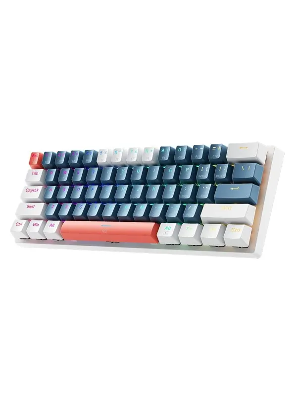 Machenike K500-B61 Wired Mechanical Backlit Gaming Keyboard Blue Switch - Blue &amp; White - Blå